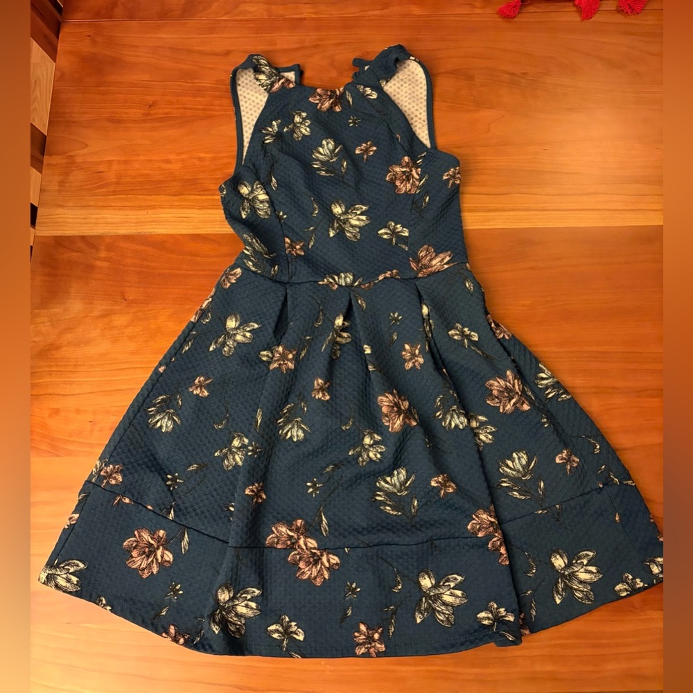 Xhilaration XS Women’s Dark Teal Floral Dress